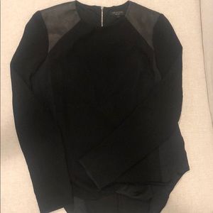 Rag & Bone Black shirt with leather shoulders
